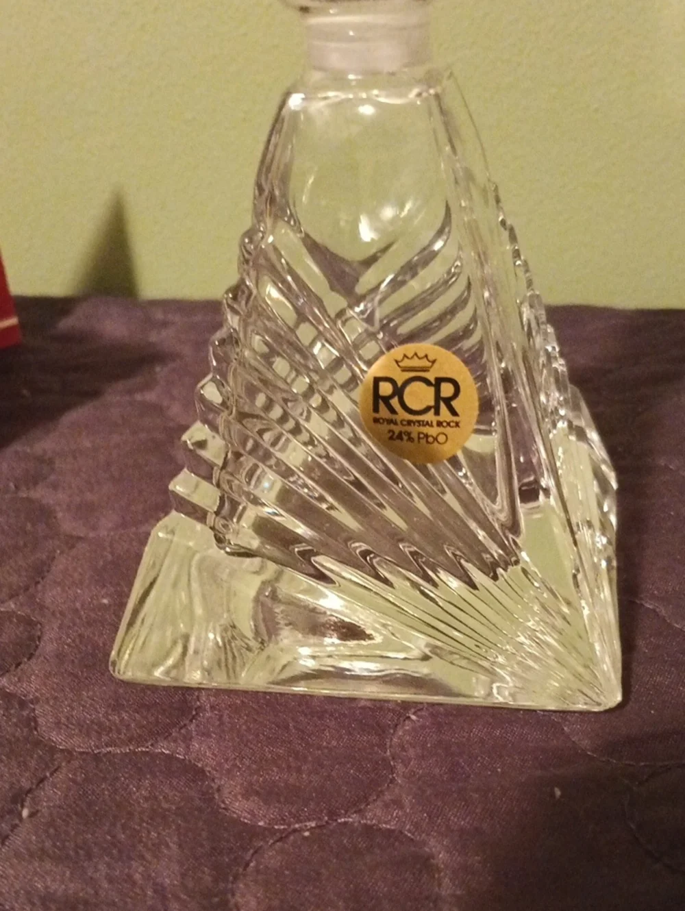 Vintage RCR (Royal Crystal Rock) 24% lead cry Crystal Miniature Decanter - Clear
